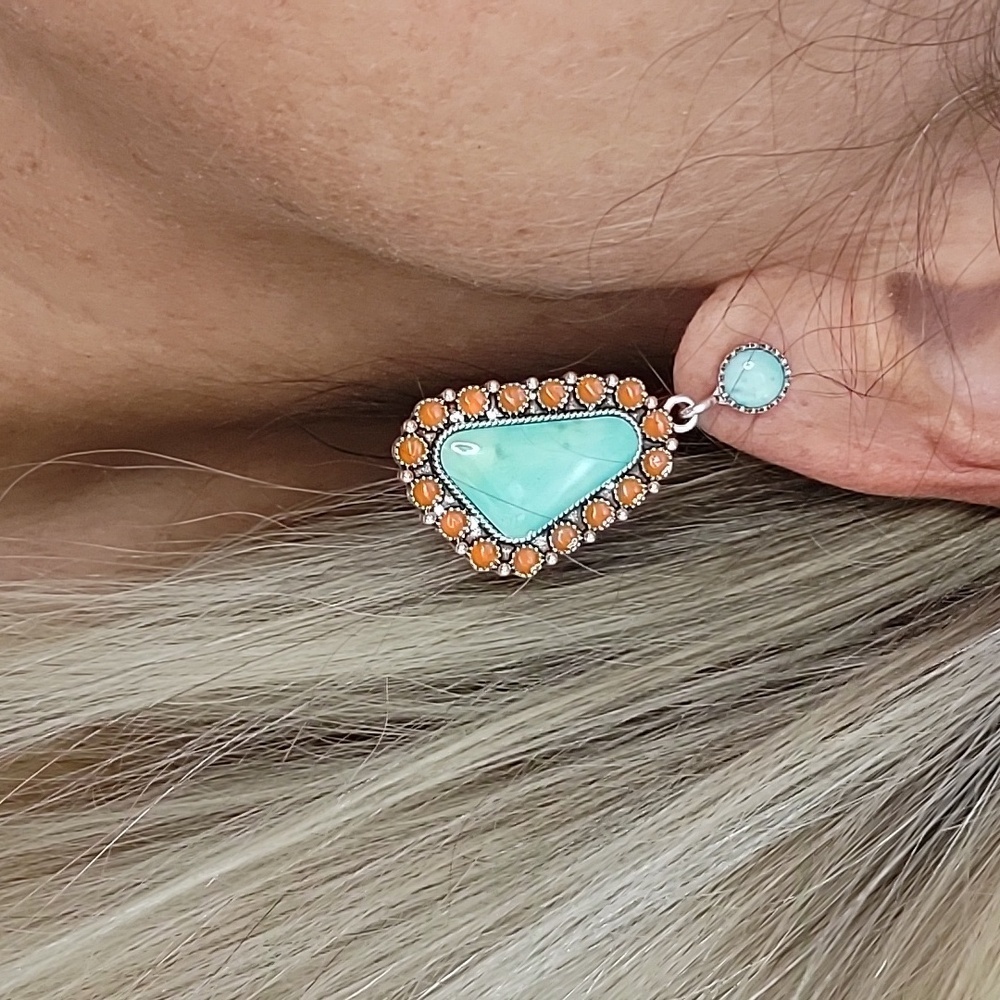 SOUTHWESTERN CHALCEDONY DROP EARRINGS